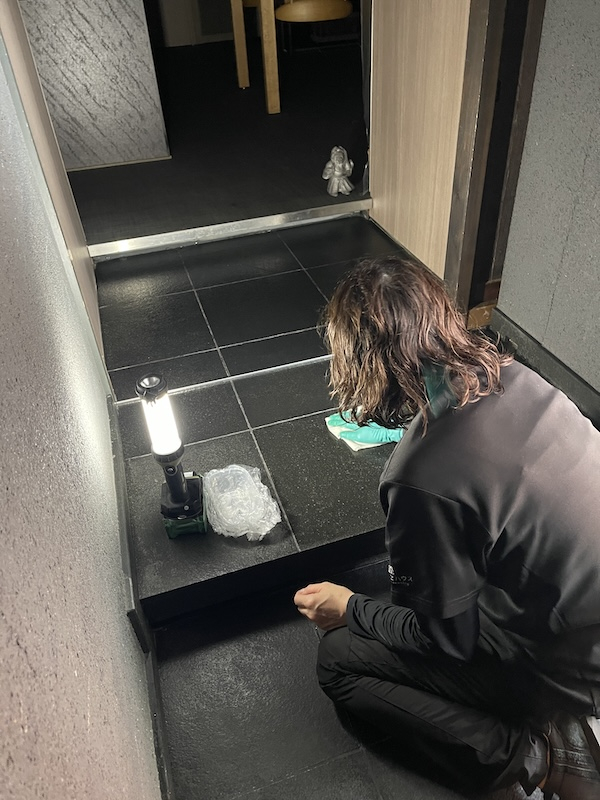 横浜市 石材床のコーティング